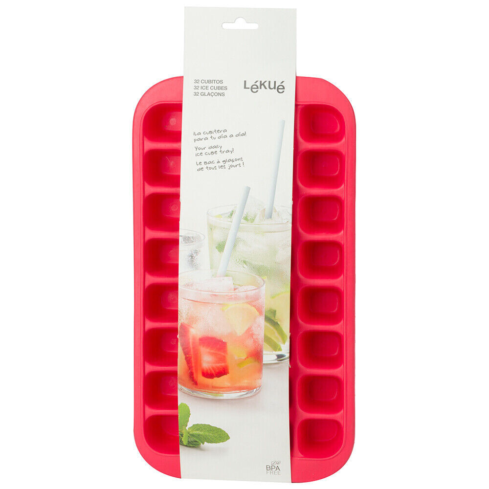 LEKUE - FORMAGHIACCIO 32 CUBETTI ROSSO CM 34X19X4,5