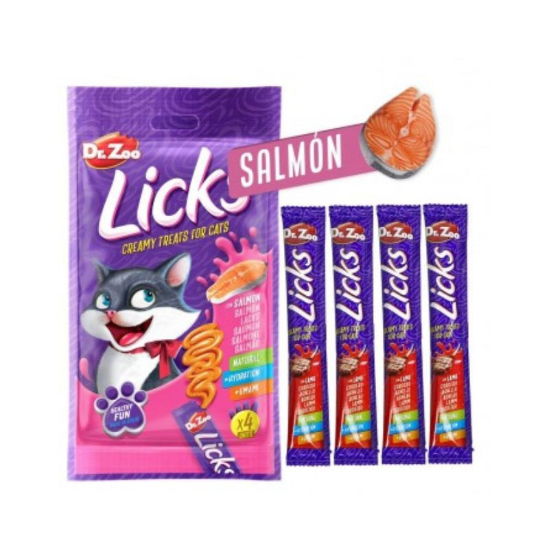 Dr. zoo cat snack licks creamy salmone 4x15gr