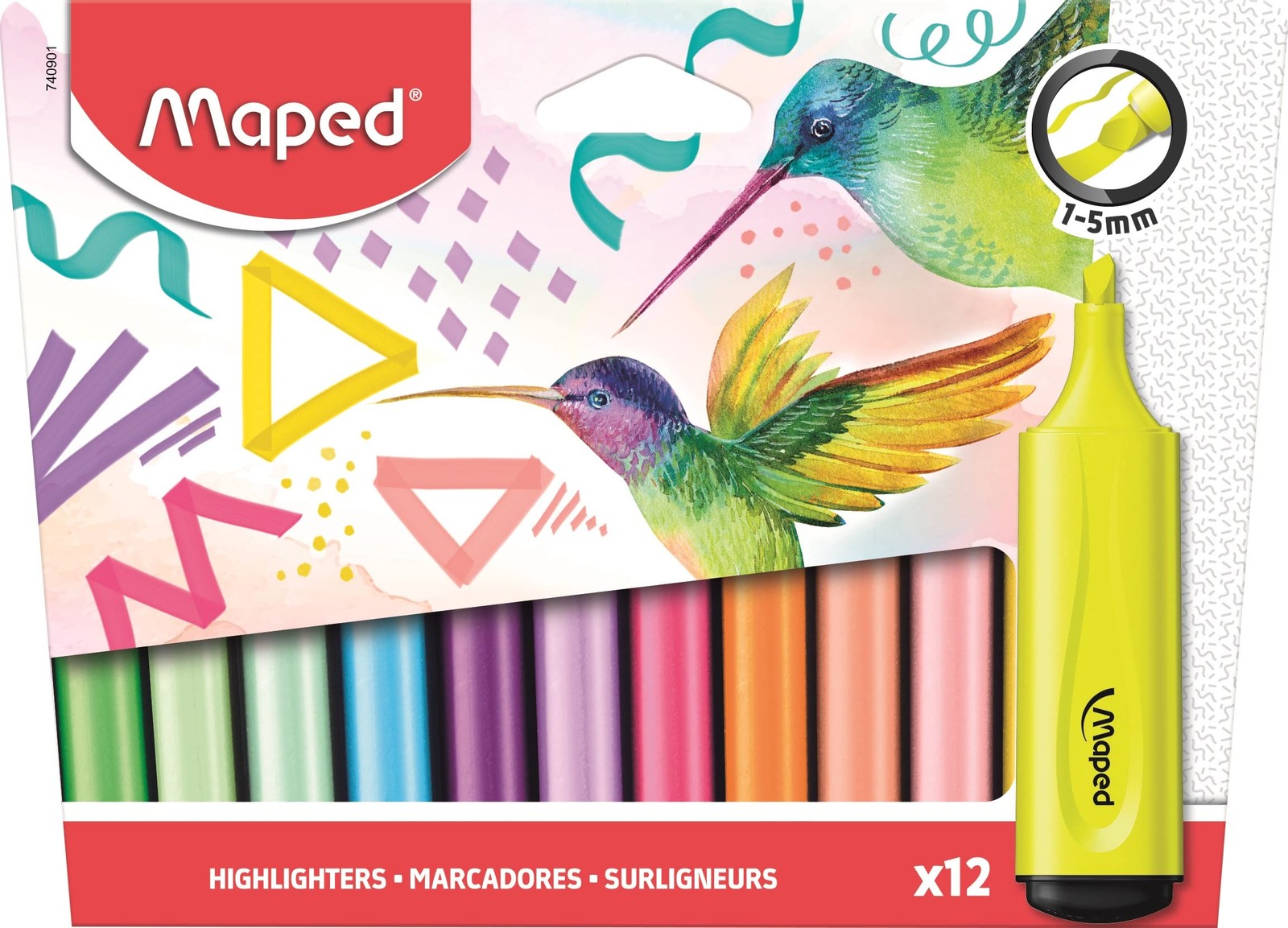 Maped - Extra-soft, flexible highlighters x12 - perfect for calligraphy, journal