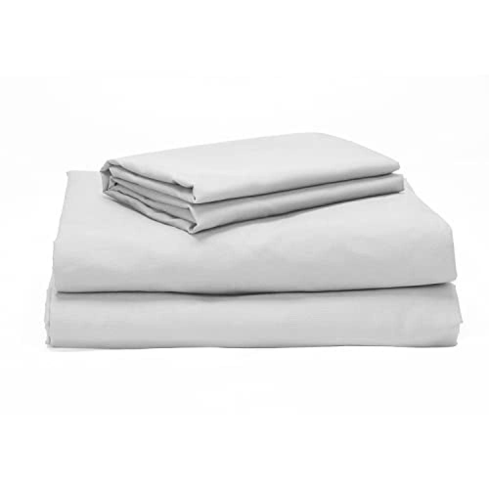 (TG. Cama 90 - 90 x 190/200 cm) 90 bianco 100% cotone percalle completo di bianc