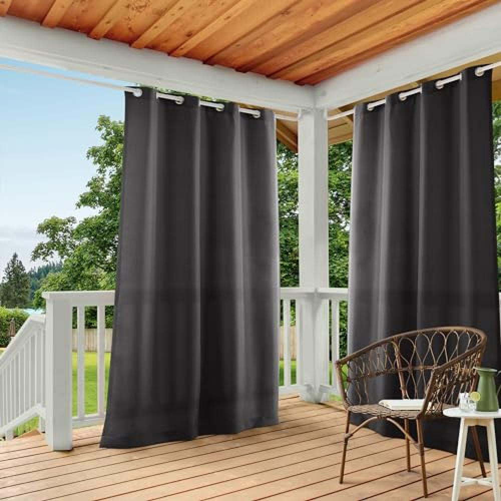 (TG. 54x108) Exclusive Home Curtains Pannello Pair, Poliestere, Carbone, 54x108