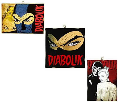 KUSTOM ART 3 Quadri Quadretti Stile Vintage Serie Fumetti Diabolik da (e5H)
