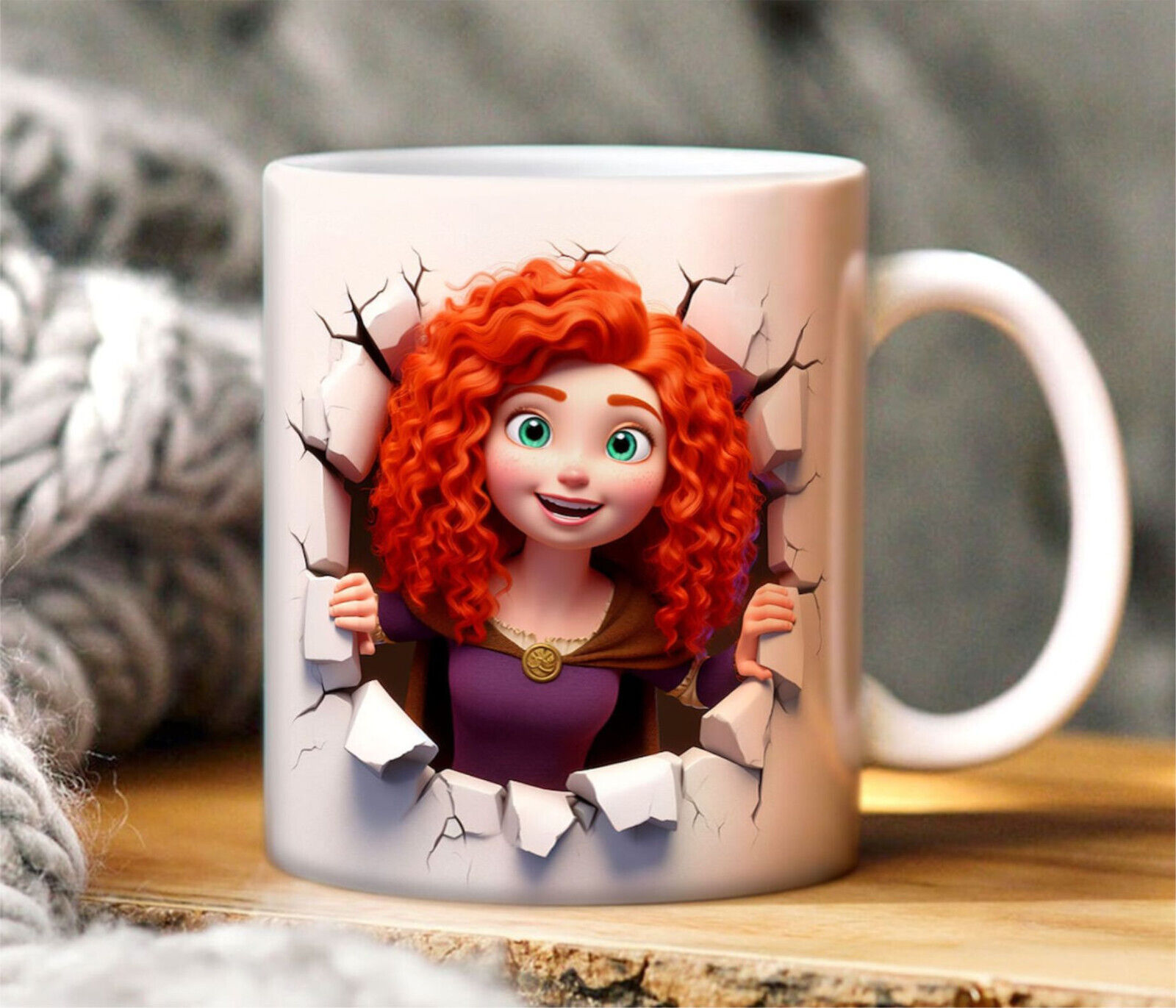 Tazza principessa Merida, personalizza con nome stampa 3D con risoluzione HD