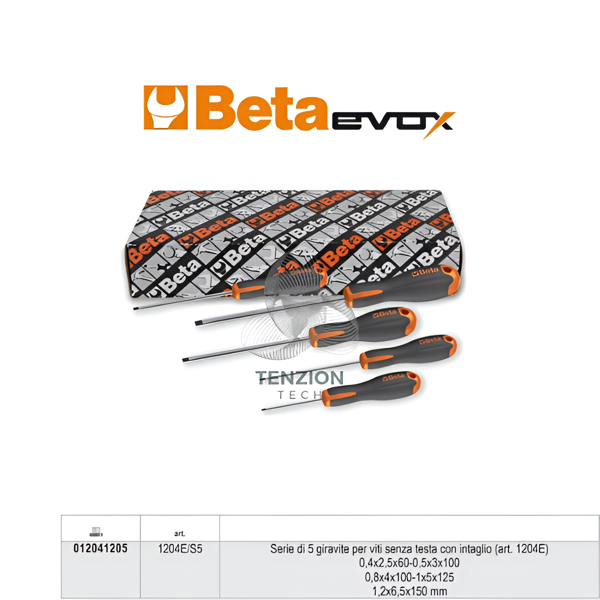 Set 5 Giraviti Per Viti Intaglio - Beta 1204E/S5