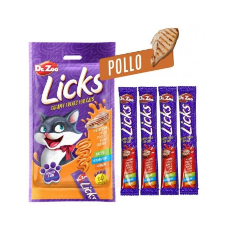 Dr. zoo cat snack licks creamy pollo 4x15gr