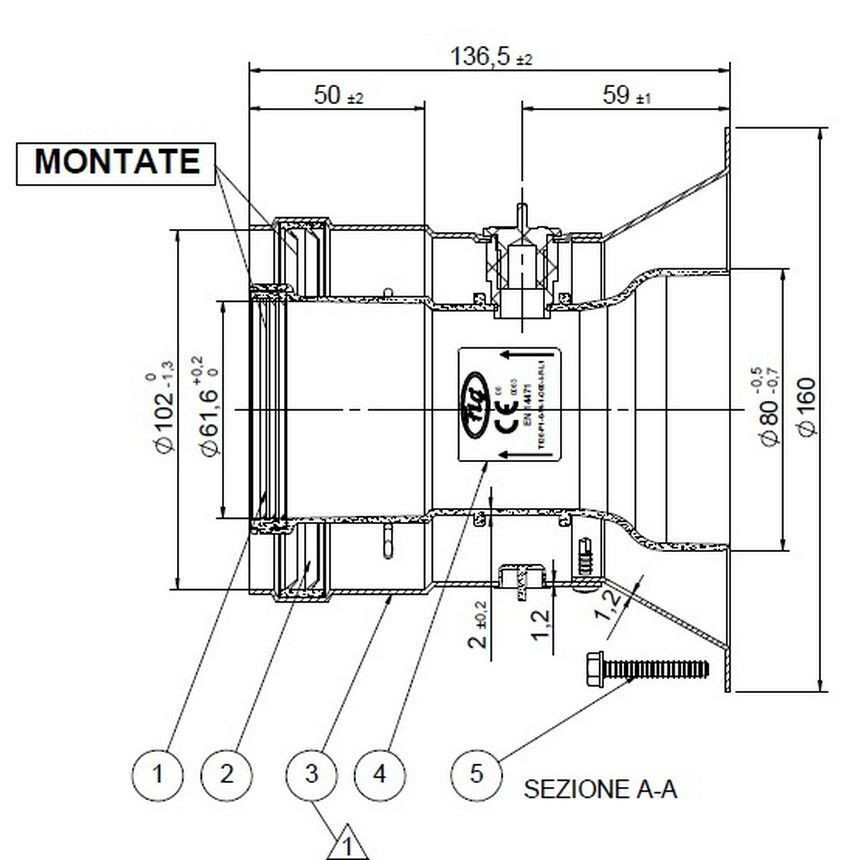 Tekfumi Partenza Verticale 60 100 Compatibile Junker Pp