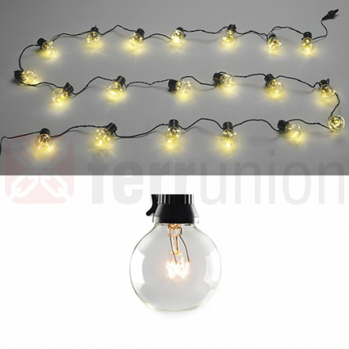 LUCE NATALE 20GLOBO MICROLED BIANCO CALDO 6mt