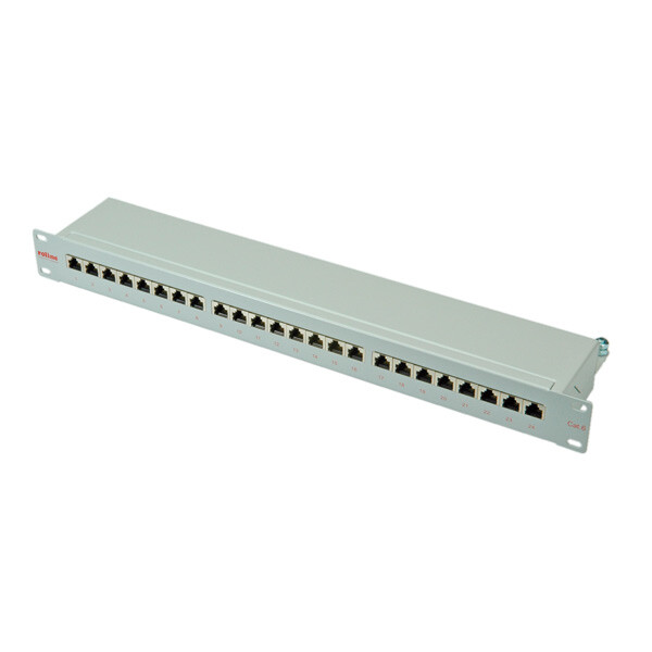 ROLINE Cat.6/Class E 19" Patch Panel, 24 Ports, STP light grey pezzo di pannello