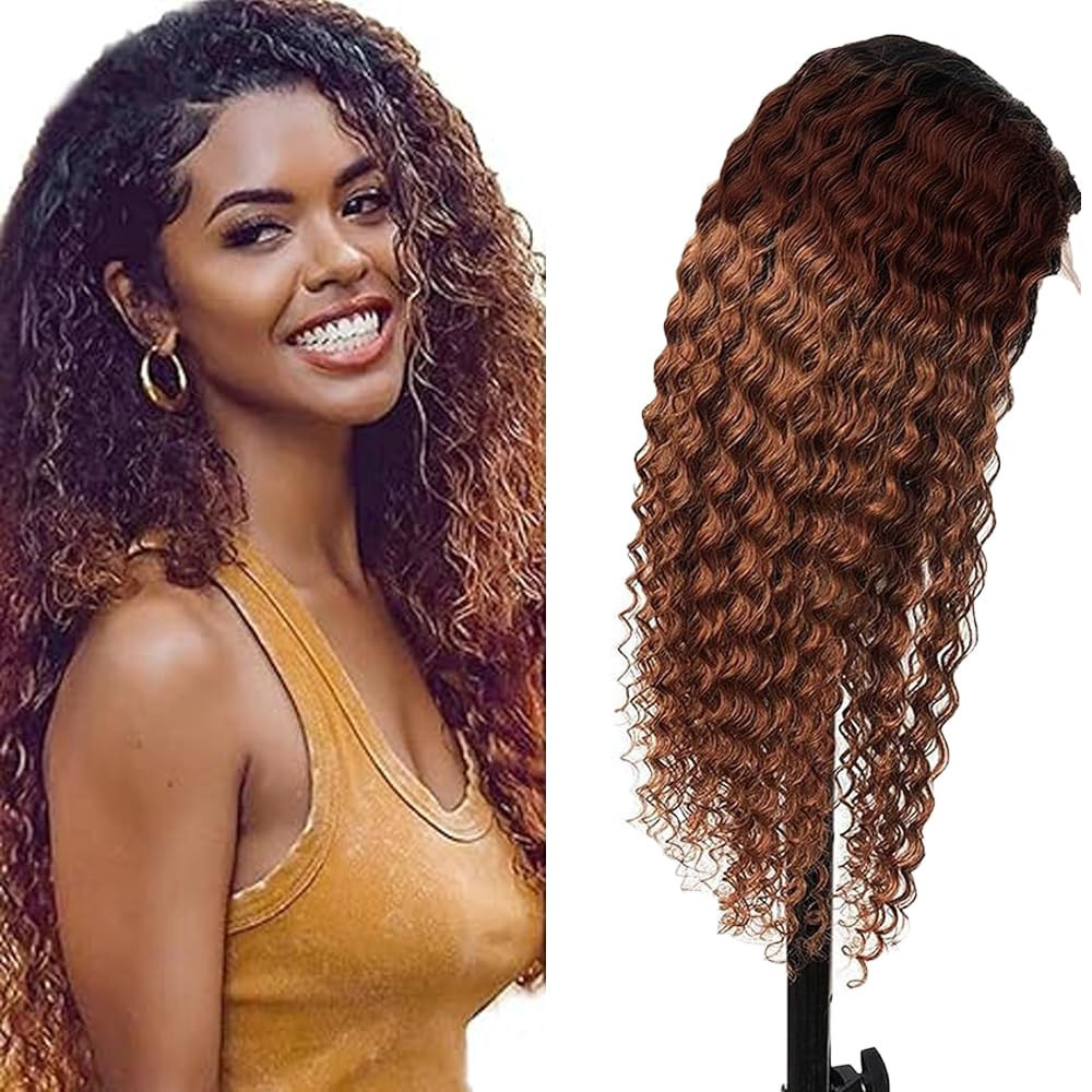4X4 Lace Front Wig Human Hair Marrone Parrucca Donna Kinky Curly Wig (W3s)
