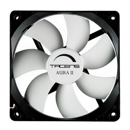 Tacens Aura II Ventilador 80mm - Carcasa Negra, Aspas Blancas - Velocidad Max. 1