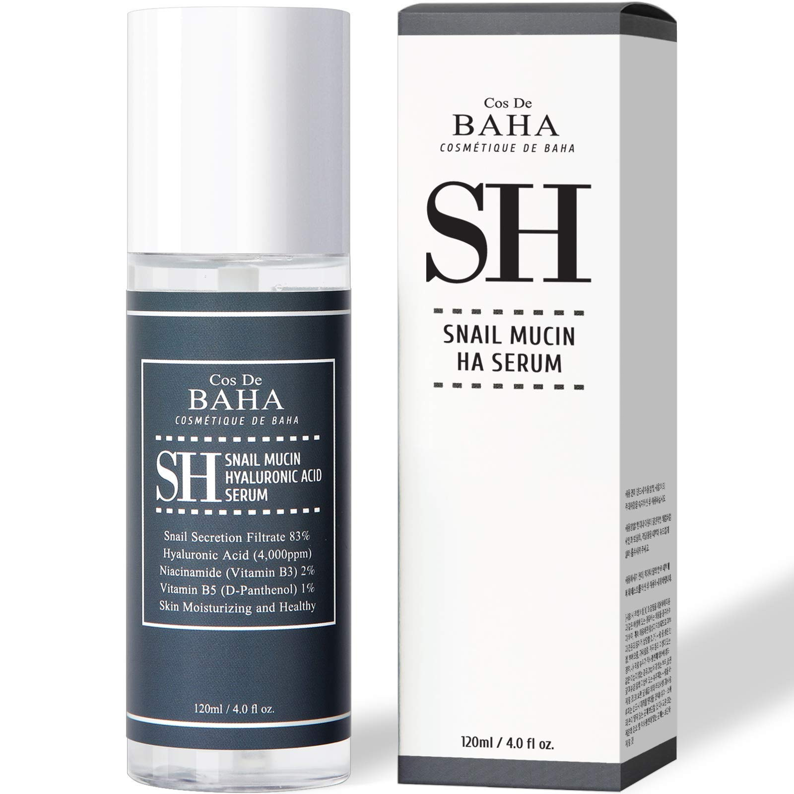 Cos De BAHA Snail 83 Mucin Power Essence Serum 4oz w Niacinamide 2% - (w4X)