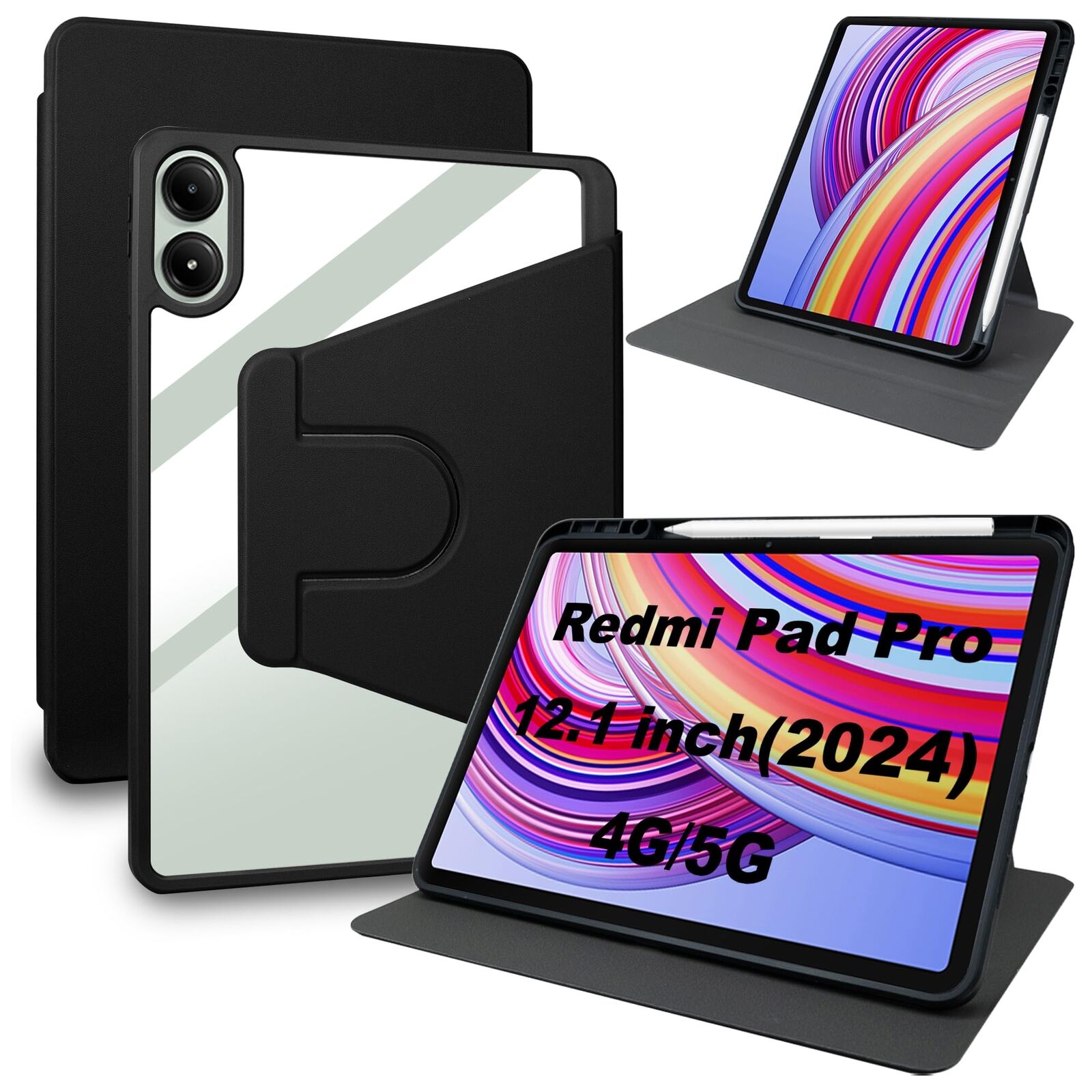 Lemxiee Custodia per Xiaomi Redmi Pad Pro/POCO Pad Cover,Custodia in pelle PU +