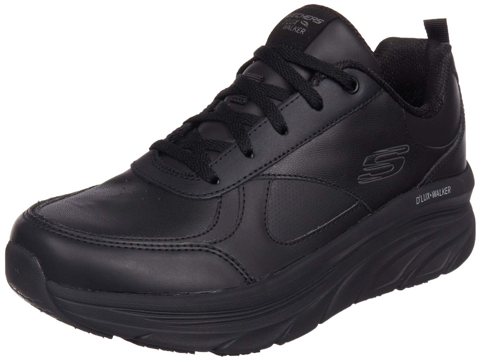 Skechers D'lux Walker - Timeless Path, Sneaker Donna, Nero Black Leather (w9J)