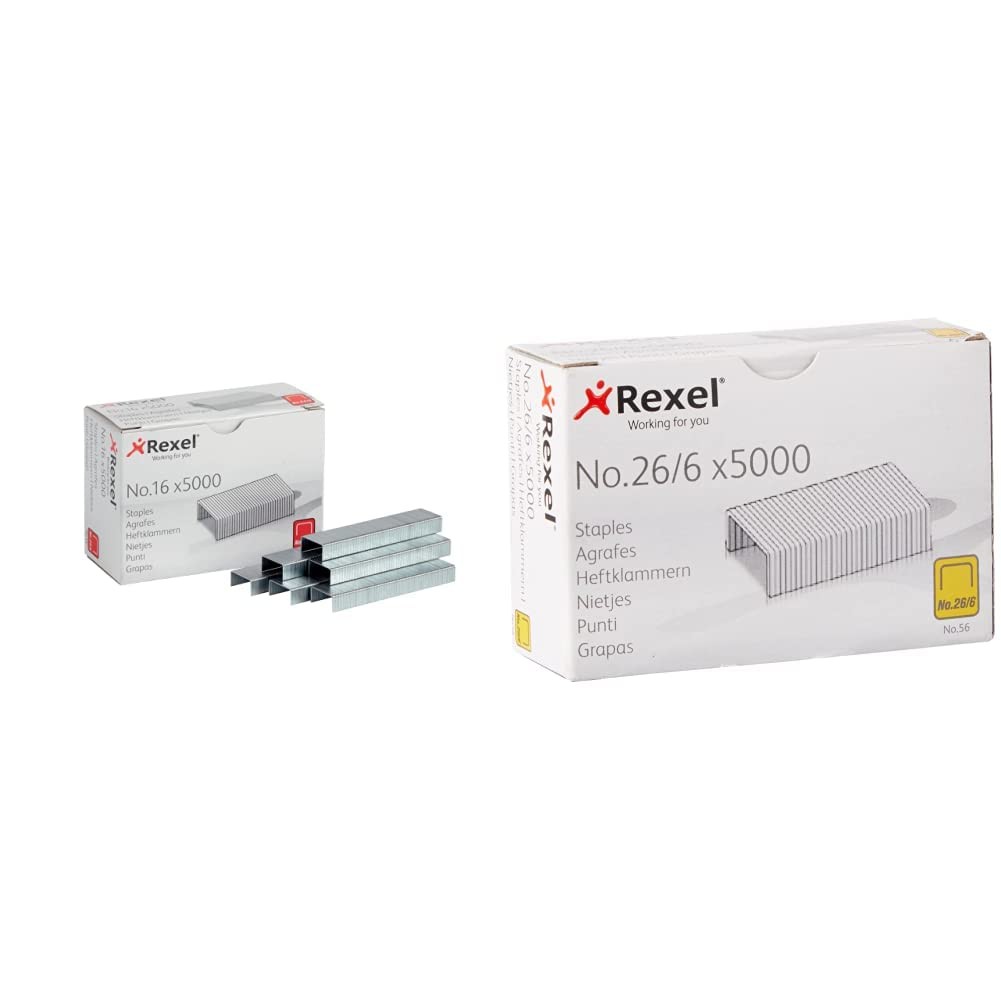 Rexel No.16 24/6 mm Standard Staples, For Stapling up to 20 Sheets, Use with Des