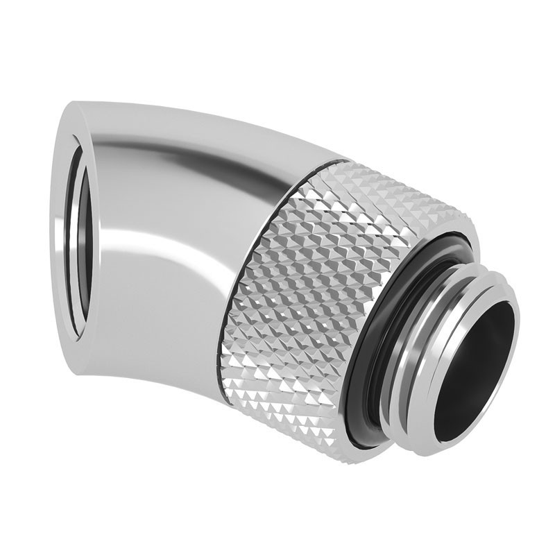 BarrowCH Adapter 45 Grad G1/4 Zoll AG auf IG drehbar silber Argento TWT45-B01 S