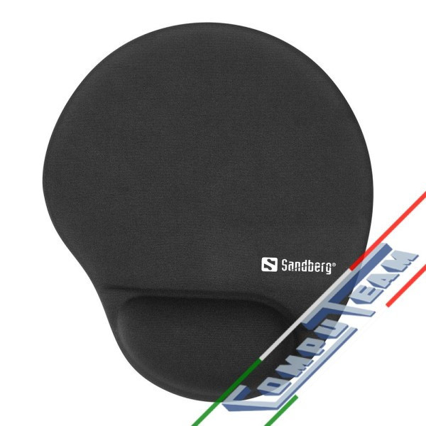 Tappetino mouse con supporto polso in Memory Foam Mousepad rotondo Sandberg Nero