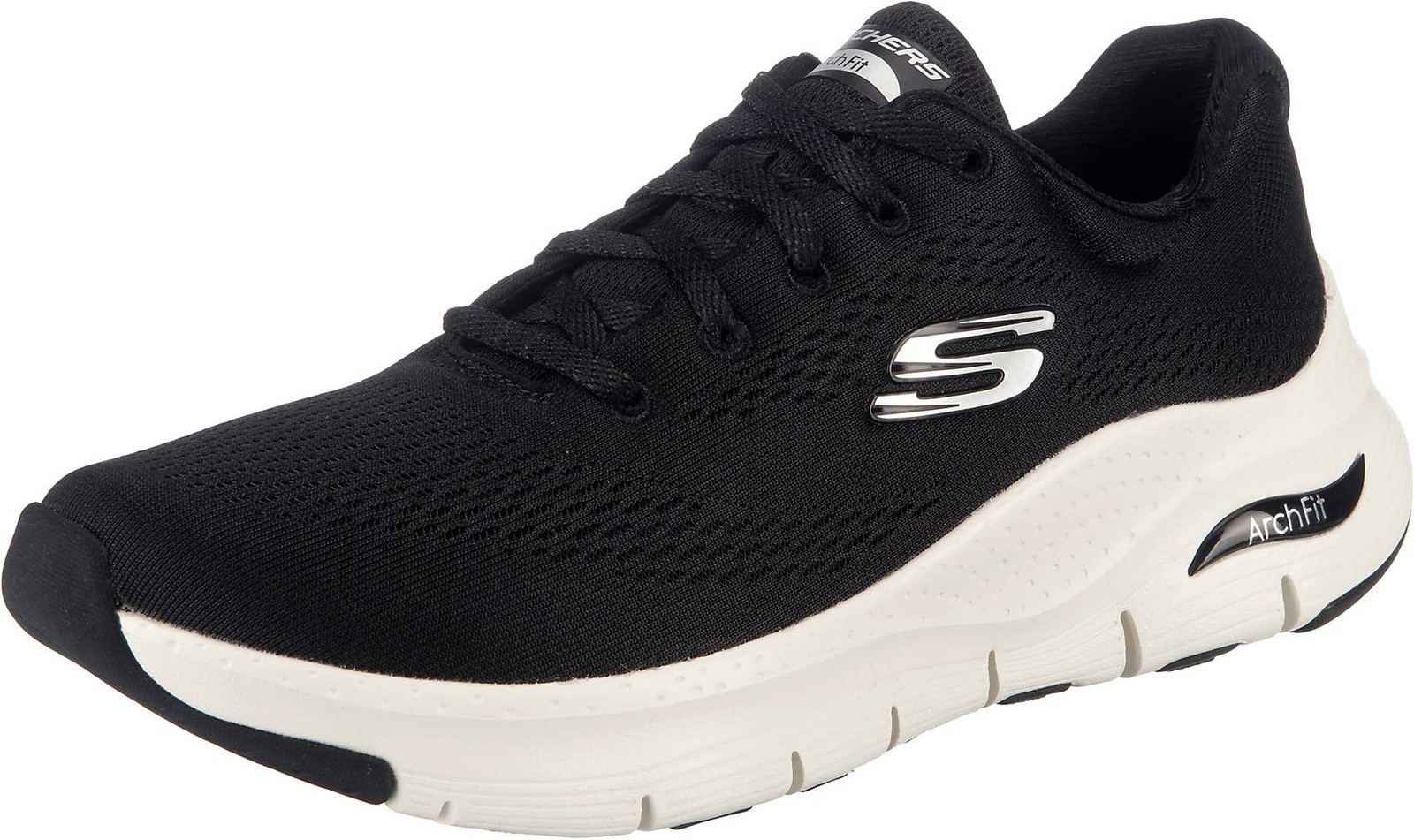 Skechers Arch Fit Big Appeal, Scarpe da Ginnastica Donna, Nero Black Mesh (W3e)