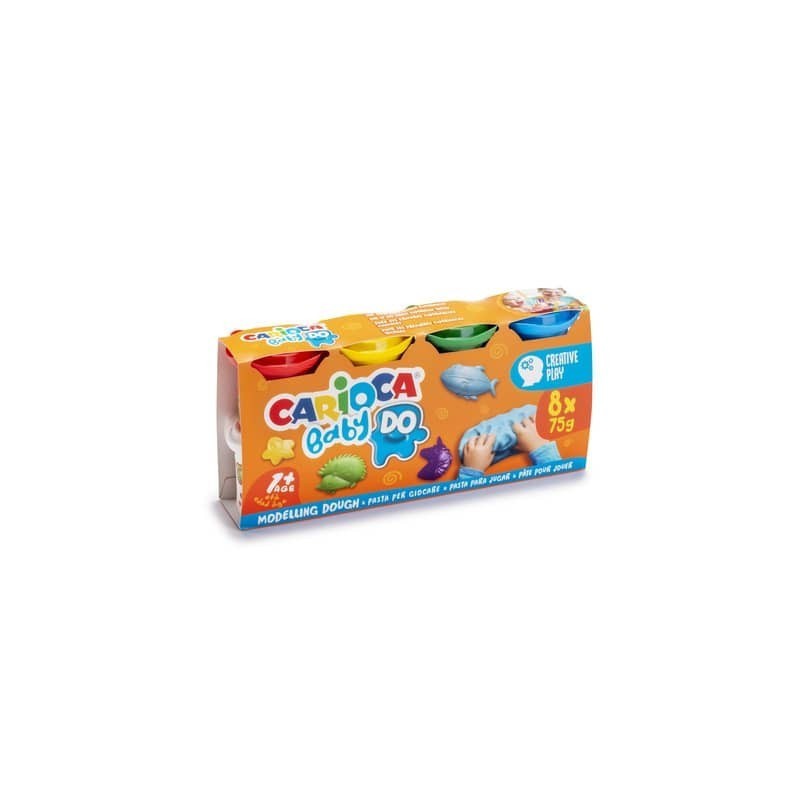 Pasta modellabile colorata Carioca Baby Do 75 g - conf. da 8 pezzi - colori asso