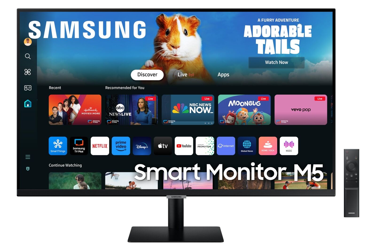 Samsung Smart Monitor M5 (S32DM502), Flat 32'', 1920x1080 (Full HD), Smart Hub c