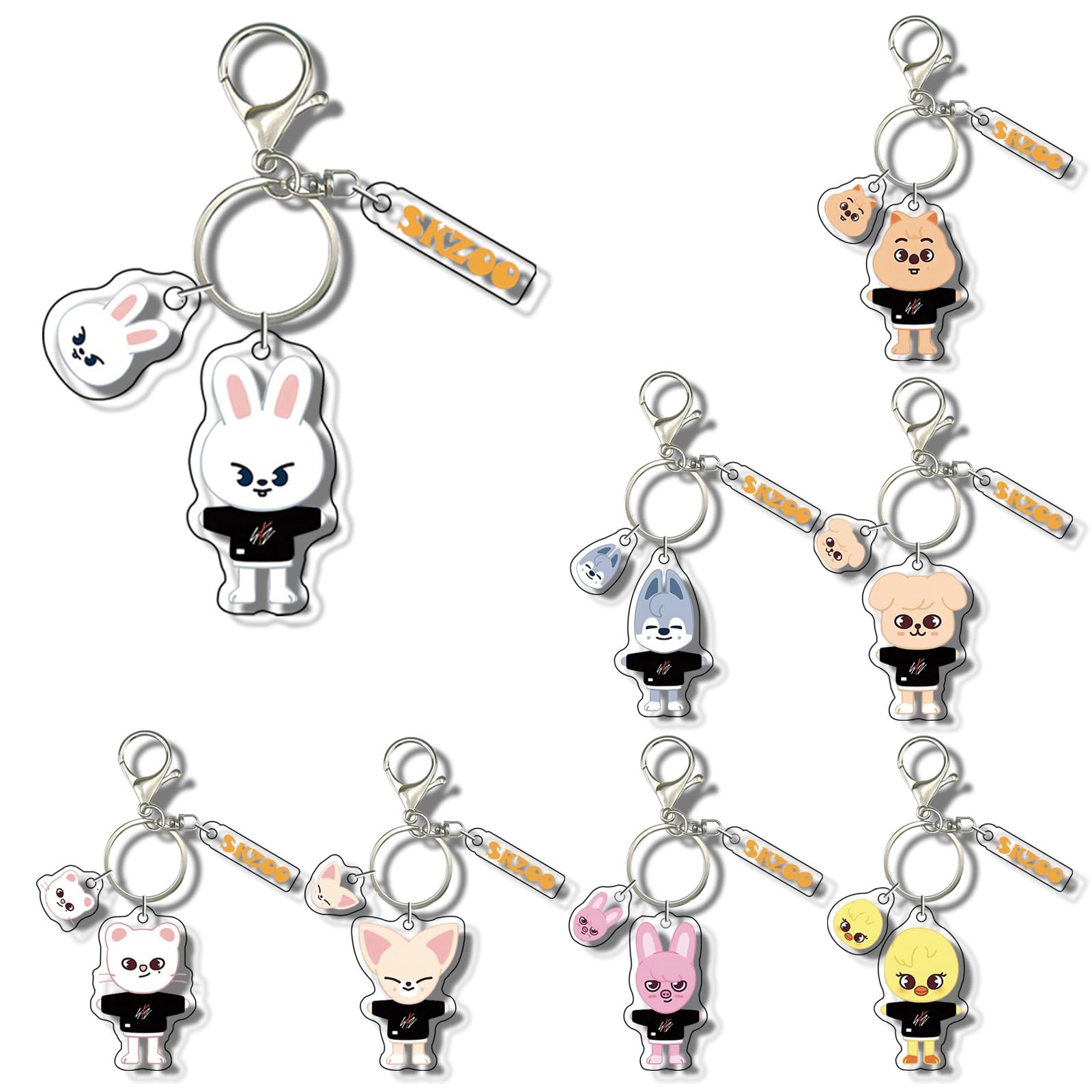Neikafan 8 Pezzi Portachiavi Stray Kids Scars Skzoo Keychain Stray Kids (d5W)