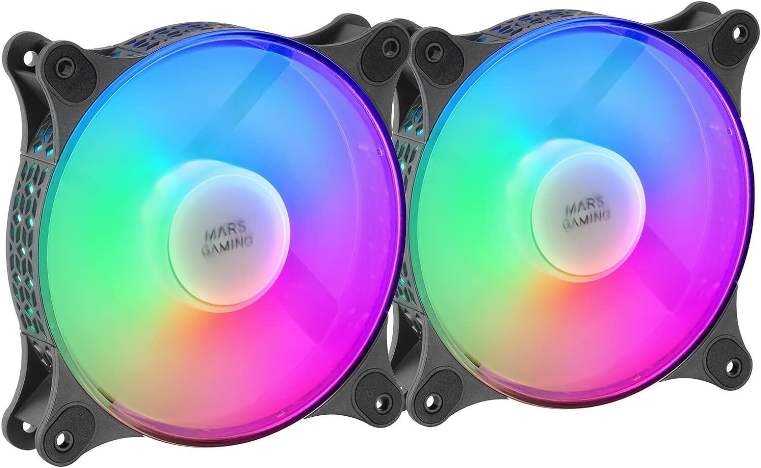 Mars Gaming Kit de 2 Espectaculares Ventiladores FRGB RAINBOW 360º - 120x120x25m