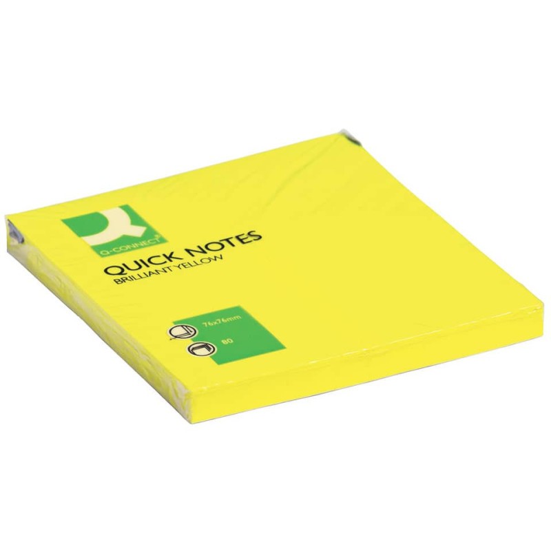 Foglietti riposizionabili Q-Connect 70 giallo neon 76x76 mm 6 blocchetti da 80 f