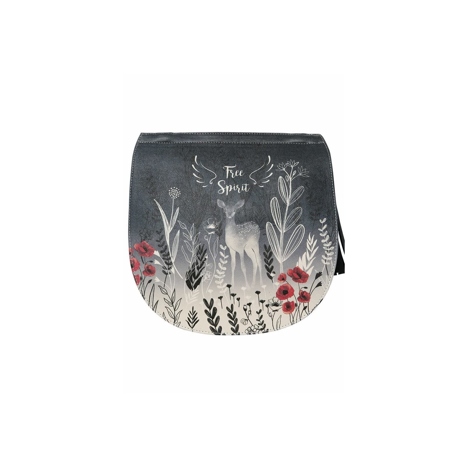 DOGO Femme Cuir Vegan Bleu Sac d'épaule - Free Spirit Motif (c4V)