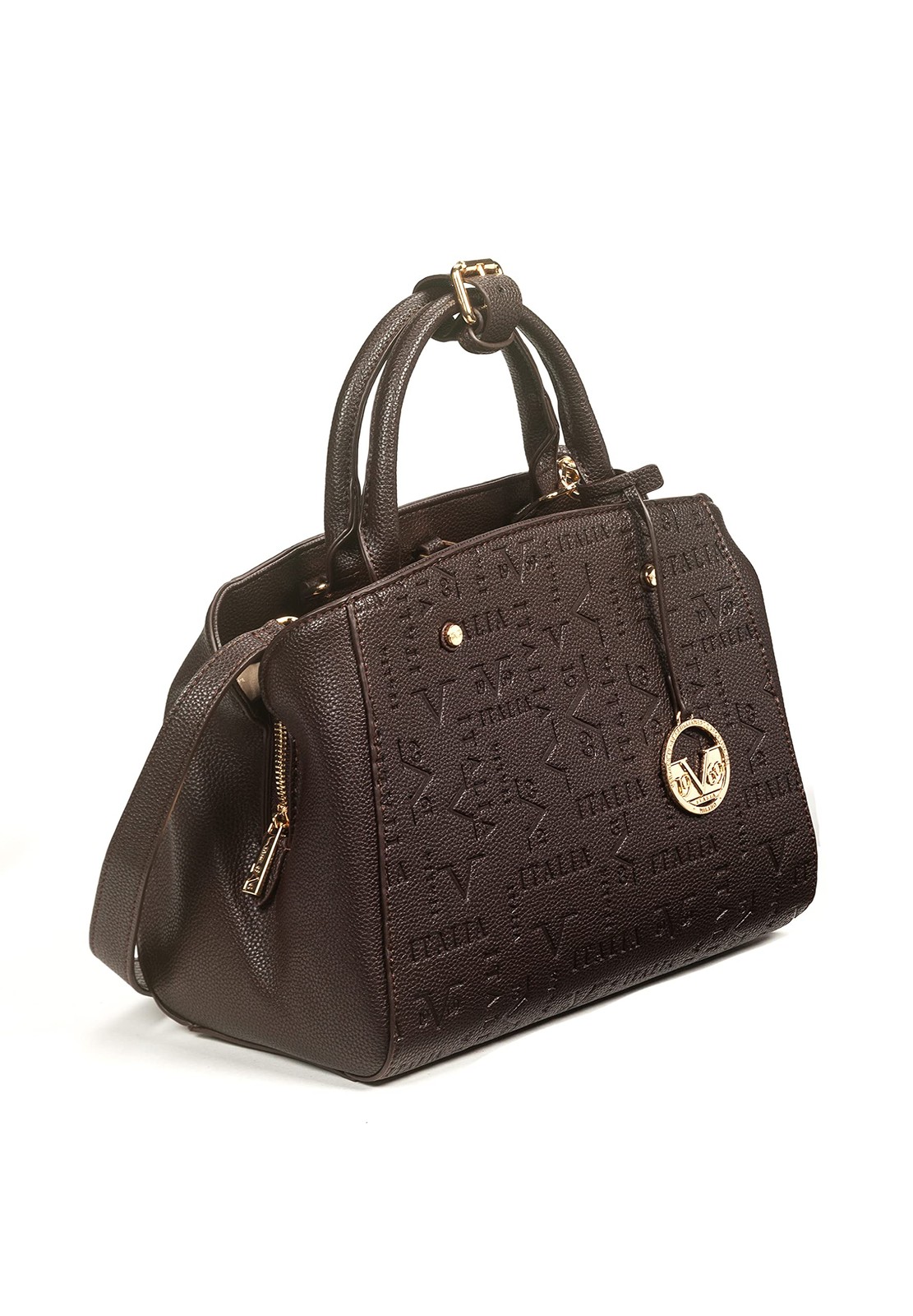 19V69 ITALIA Women Handbag RAQUEL DARK BROWN GOLD (l5h)