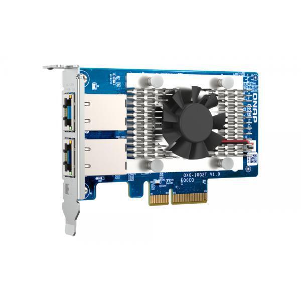 QXG-10G2T  QNAP Dual-port BASET 10GbE network expansion card; low-profile form f