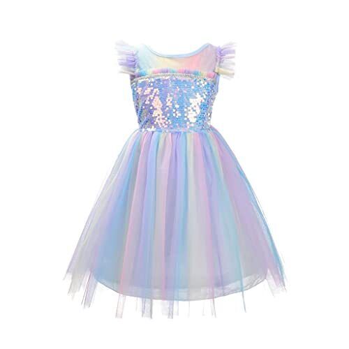 Lito Angels Vestito da Principessa di Compleanno Unicorno per Bambina, (l2F)