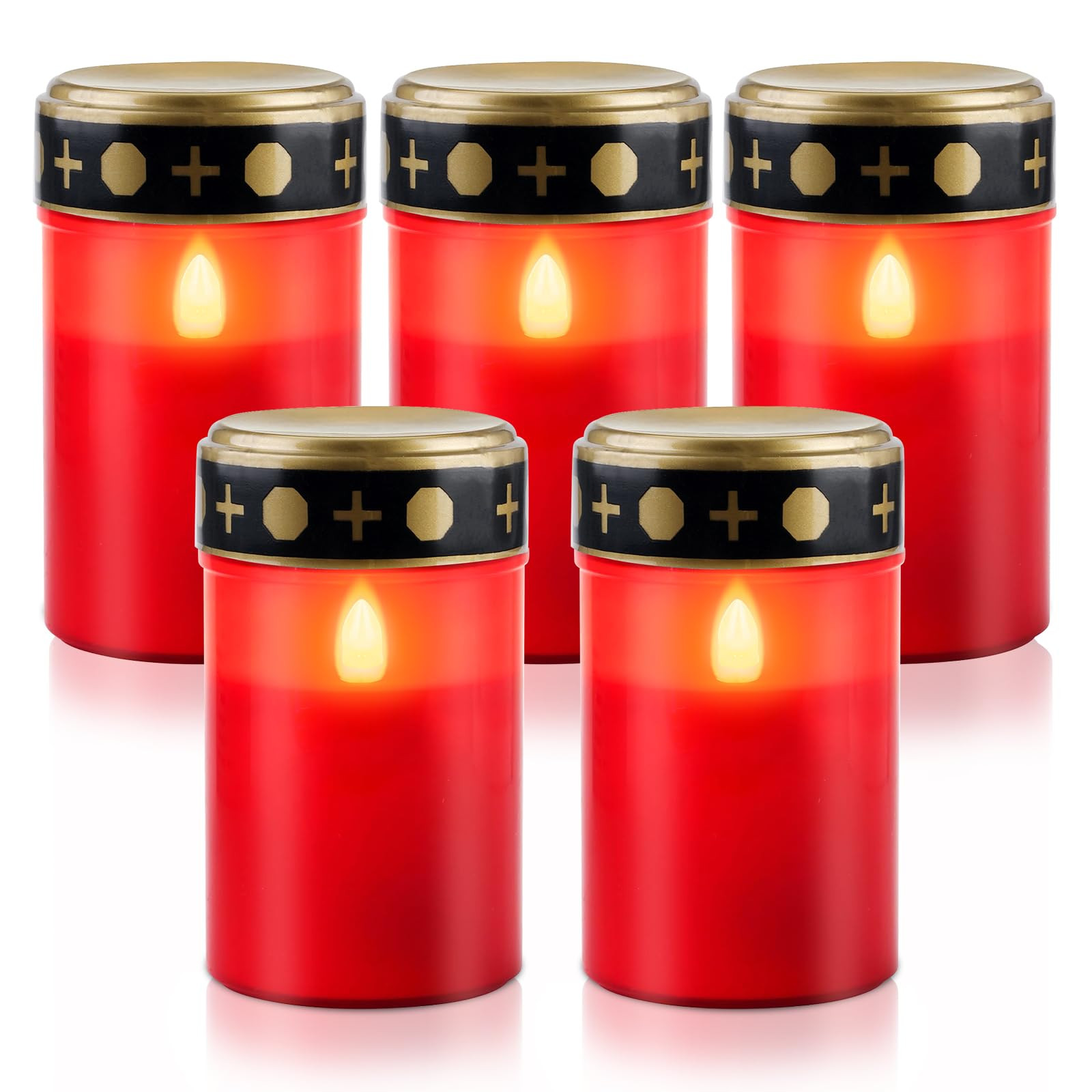 Vegena 5 Pezzi Lumini Cimitero LED, Lumino Led per Cimitero, Lumino (L3I)