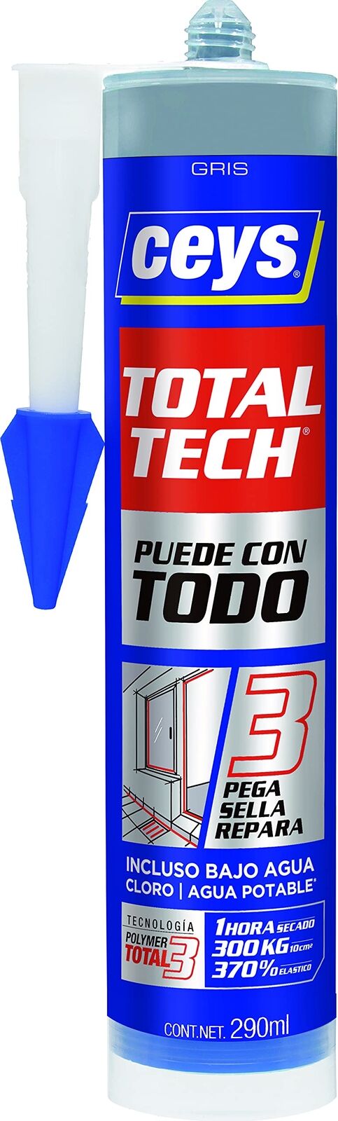 CEYS TOTAL TECH GRIS CARTUCHO 290ML (Z6F)