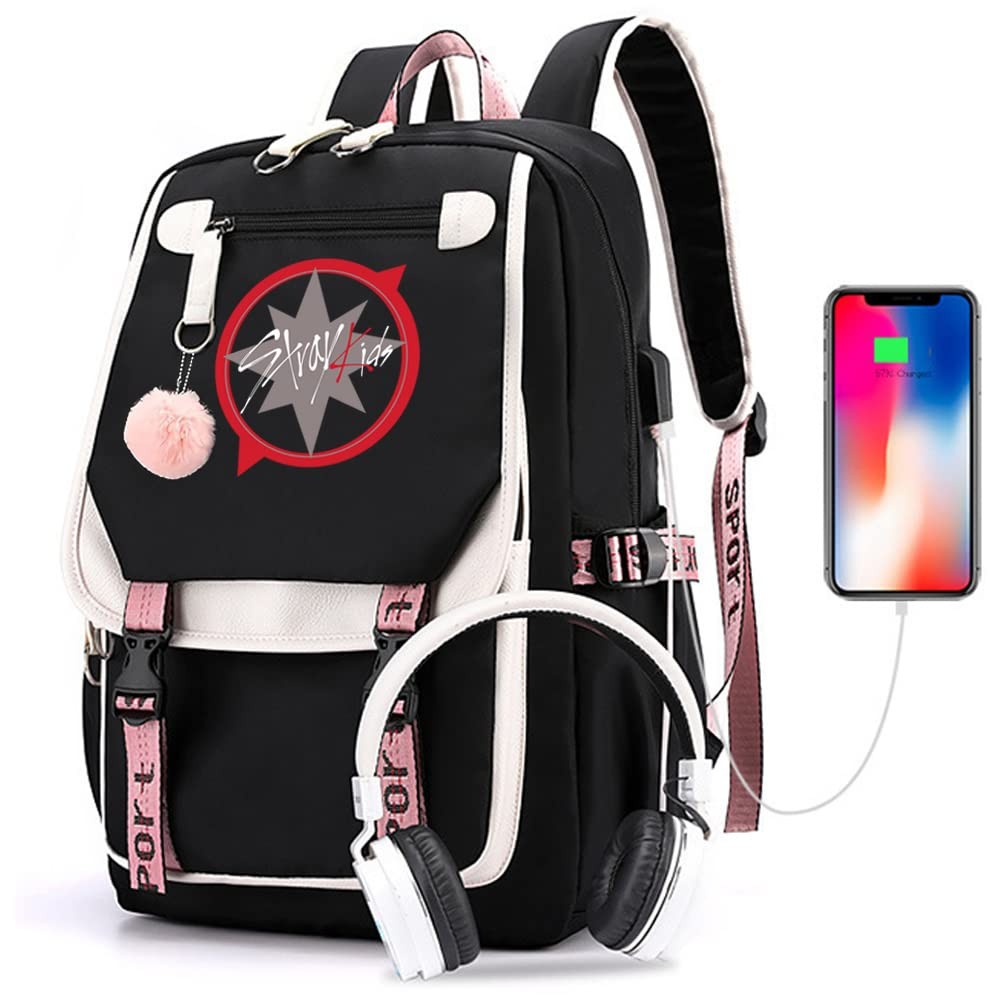 ZHENGGE Kpop Stray Kids School Backpack Merchandise, Stray Kids Book Bag (F8W)