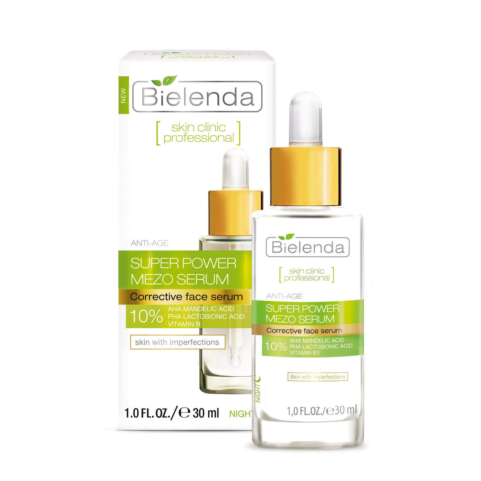 Bielenda Professional Mezo Siero Anti-Età, Siero Correttore Viso, (B3i)