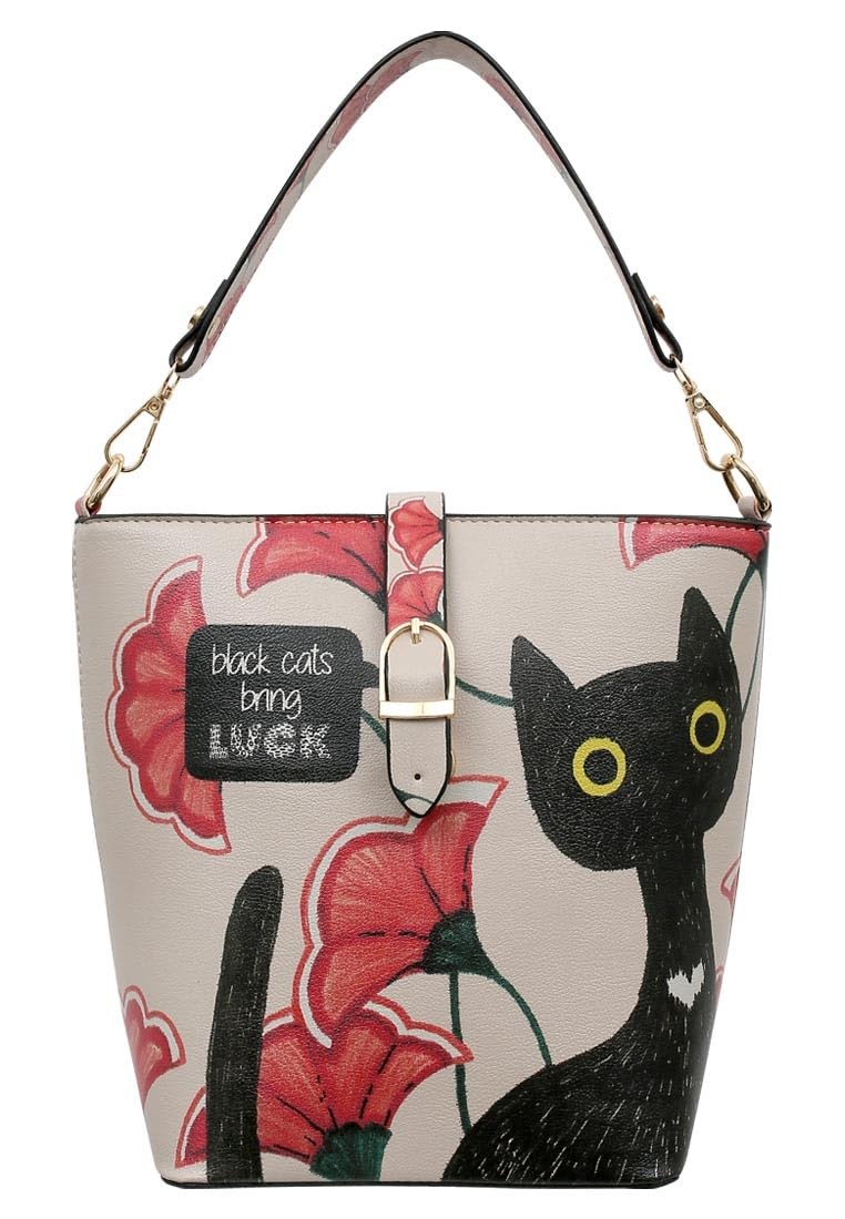 DOGO Femme Cuir Vegan Multicolore Fait Main et Mode Sac à Main - Black (R8Z)