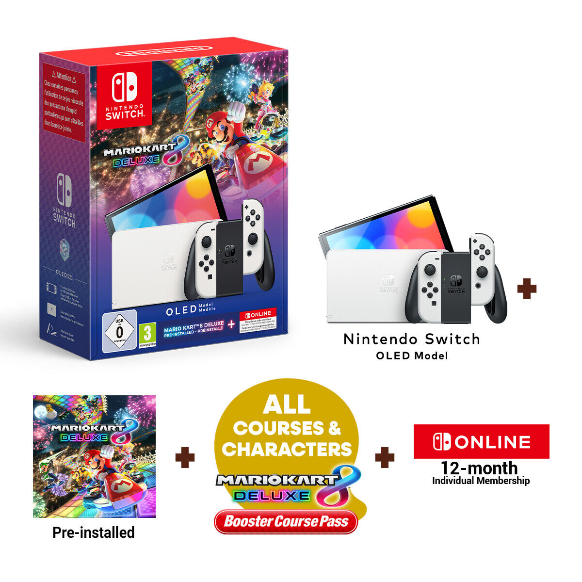 Nintendo Switch OLED  Mario Kart 8 Deluxe  Switch Online 12 Months console da gi