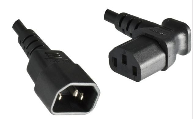MicroConnect Power Cord 1.8m Extension  C13-C14, Angled, Black.
