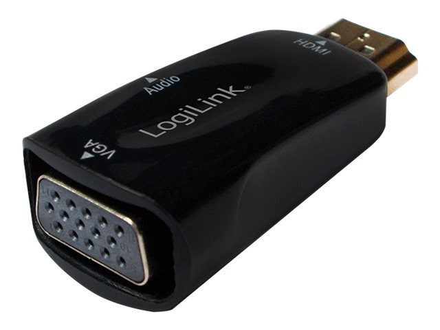 LogiLink CV0107 HDMI VGA Nero adapter A/M to VGA/F + 3.5 mm/F 1080p black