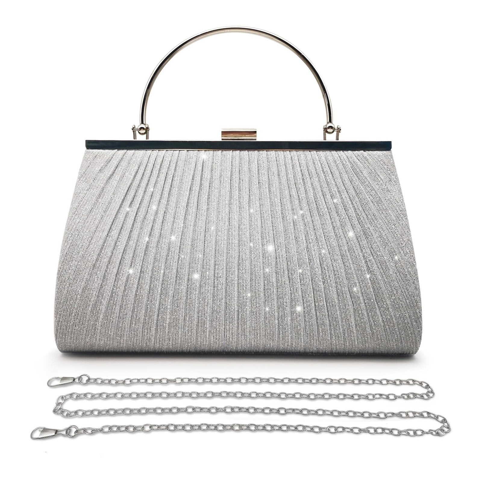 Pahajim Pochette Donna Elegante Glitter Clutch Donna Cerimonia Borsetta (H4v)
