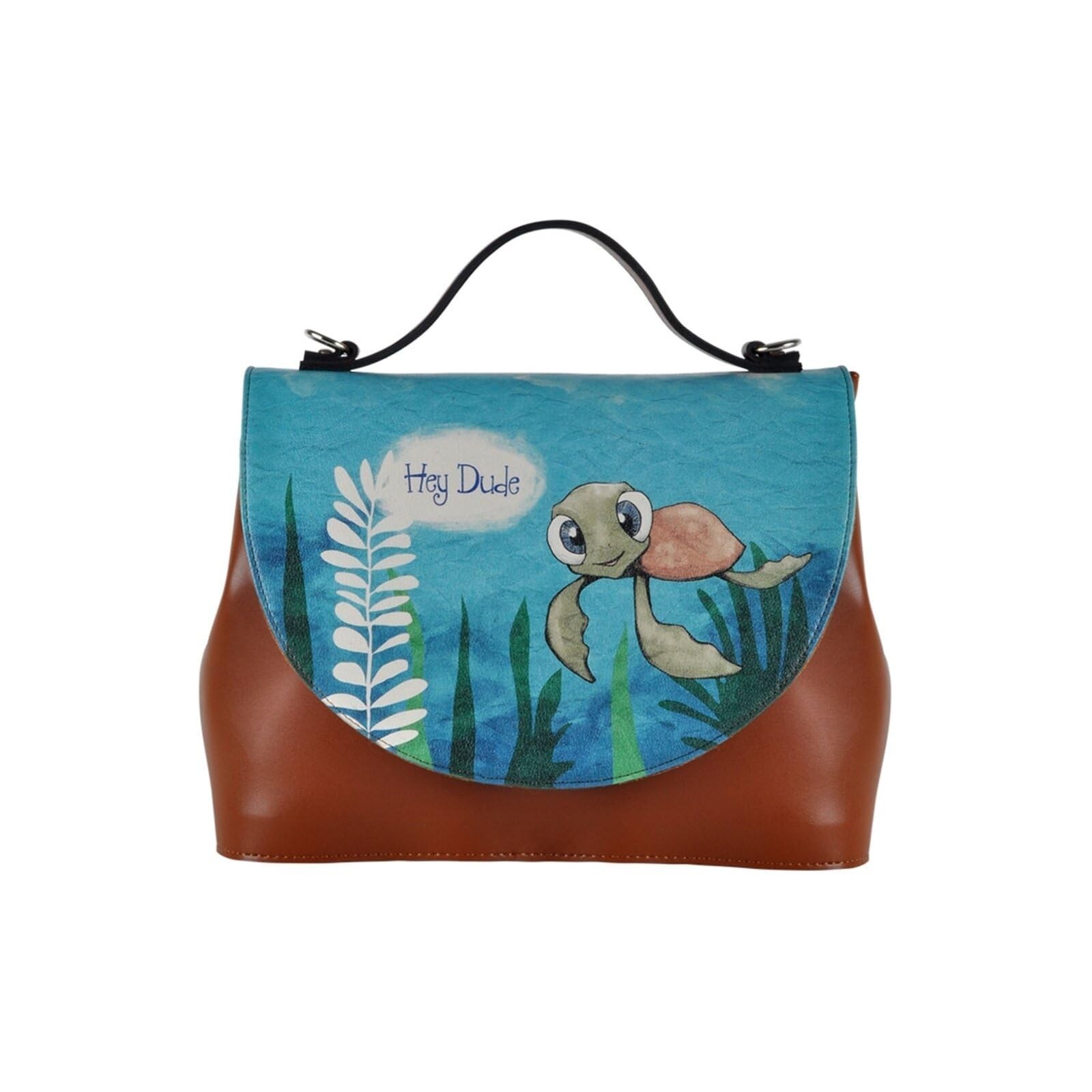 DOGO Femme Cuir Vegan Brun Fait Main et Mode Sac à Main - Caretta-Hey (M9M)