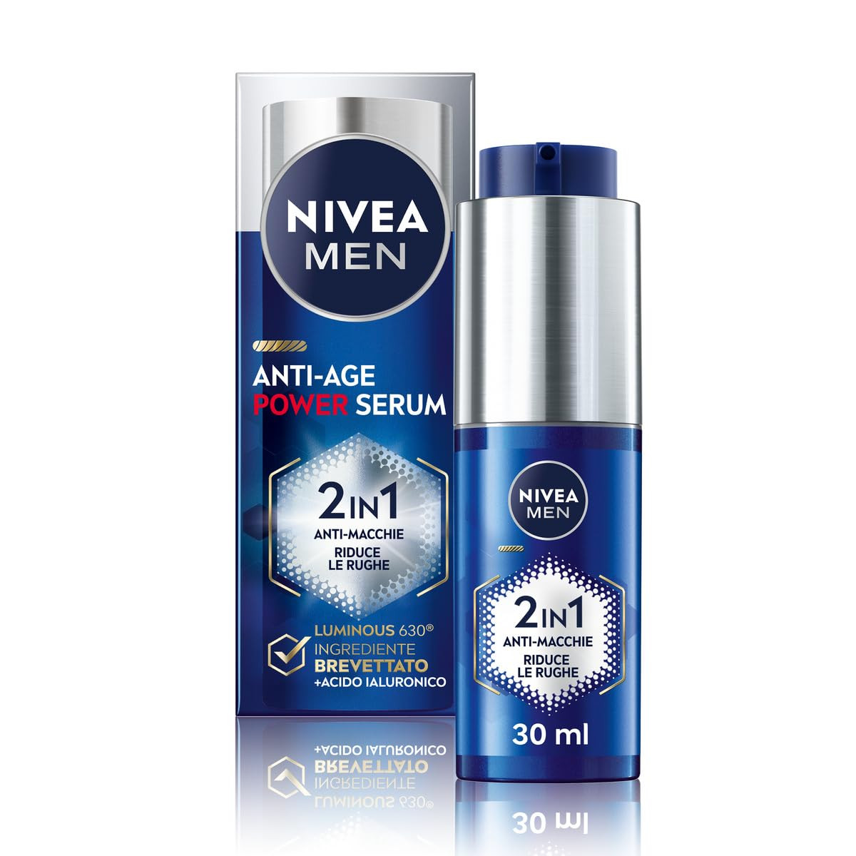 NIVEA MEN POWER Serum Antietà 2 in 1 Antimacchia e Antirughe (1 x 30 (u3E)