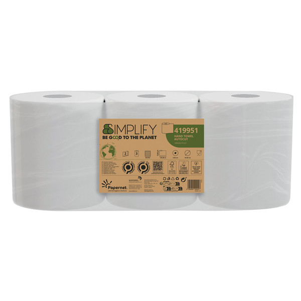 Asciugamani in Rotolo Autocut Simplify Papernet - 2 Veli - 419951 (Conf. 3)