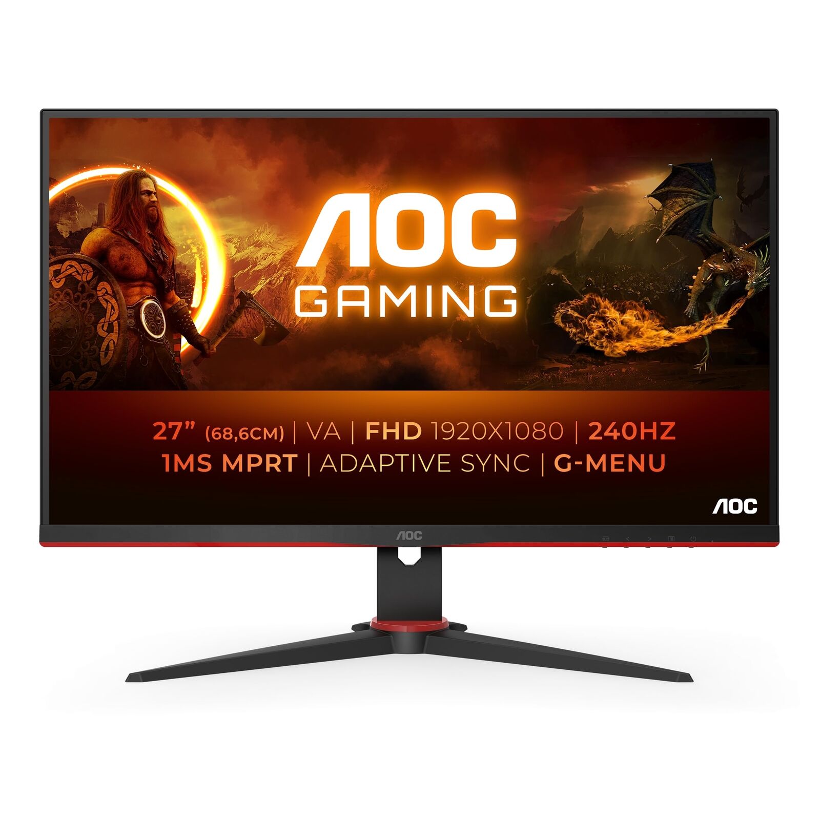 AOC Gaming 27G2ZNE/BK - Écran Full HD 27 Pouces, 240 Hz, MPRT 0,5 ms, FreeSync P