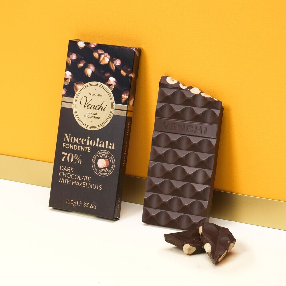 Venchi Tavoletta Cioccolato Nocciolata Extra Fondente 100 grammi Senza Glutine