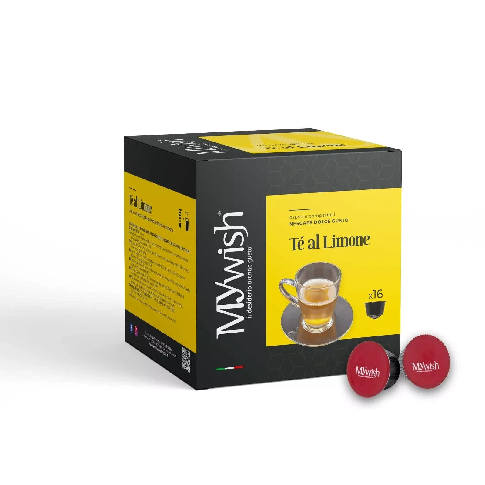 32 CAPSULE DI Tè AL LIMONE MY WISH COMPATIBILE CON NESCAFÈ DOLCE GUSTO