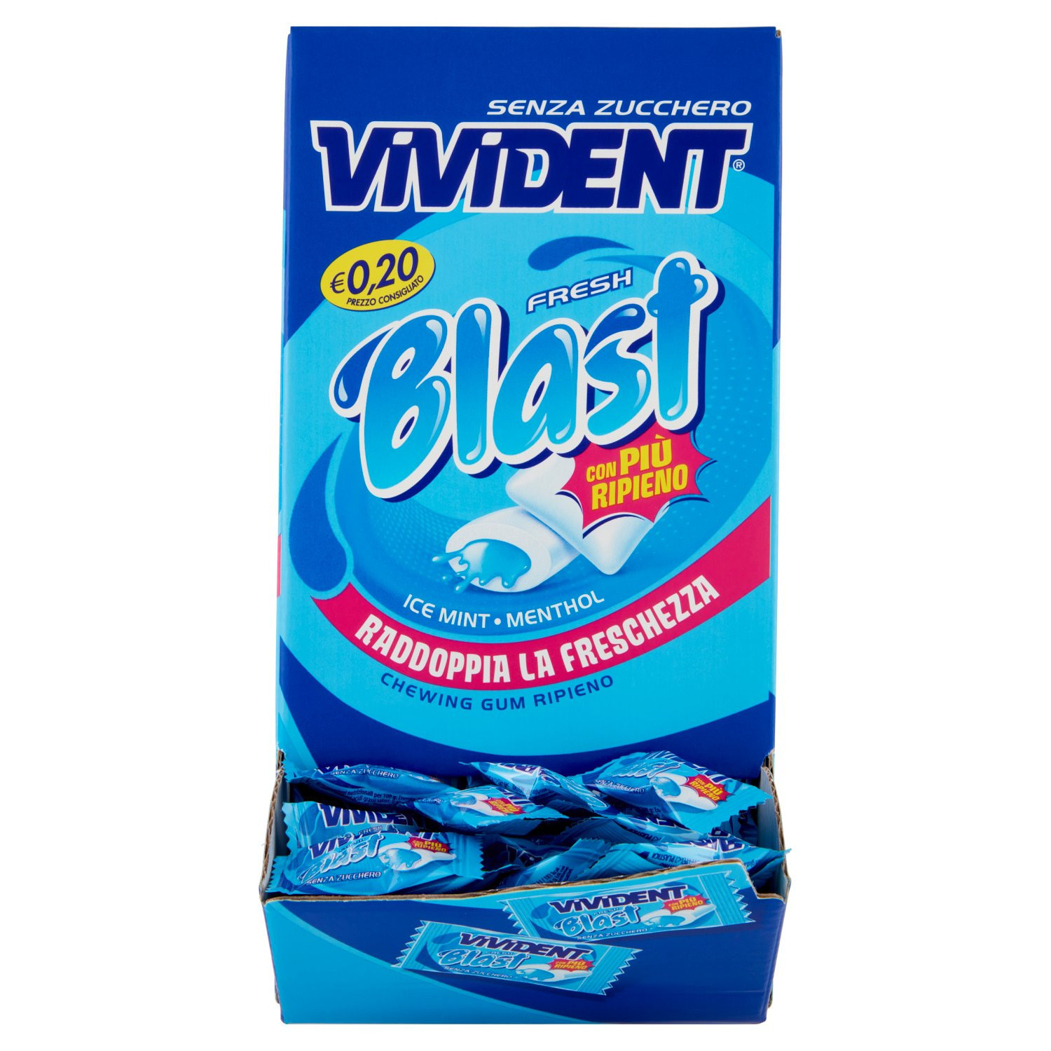 Vivident Fresh Blast Ice Mint - Menthol 200 pz