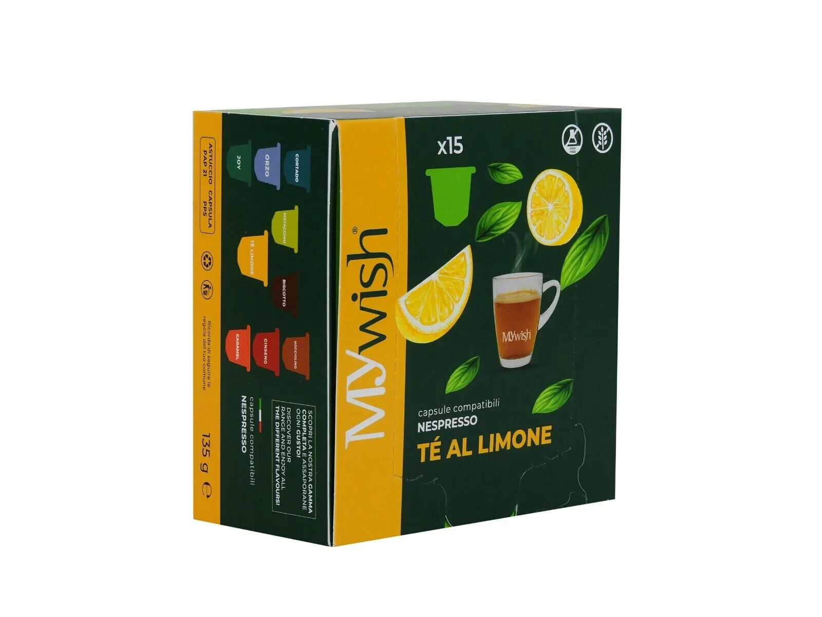 30 CAPSULE AL TÈ AL LIMONE  MY WISH COMPATIBILE CON NESPRESSO
