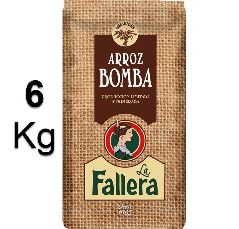 6kg La Fallera Riso Bomba per Paella . Arroz Bomba 6kg