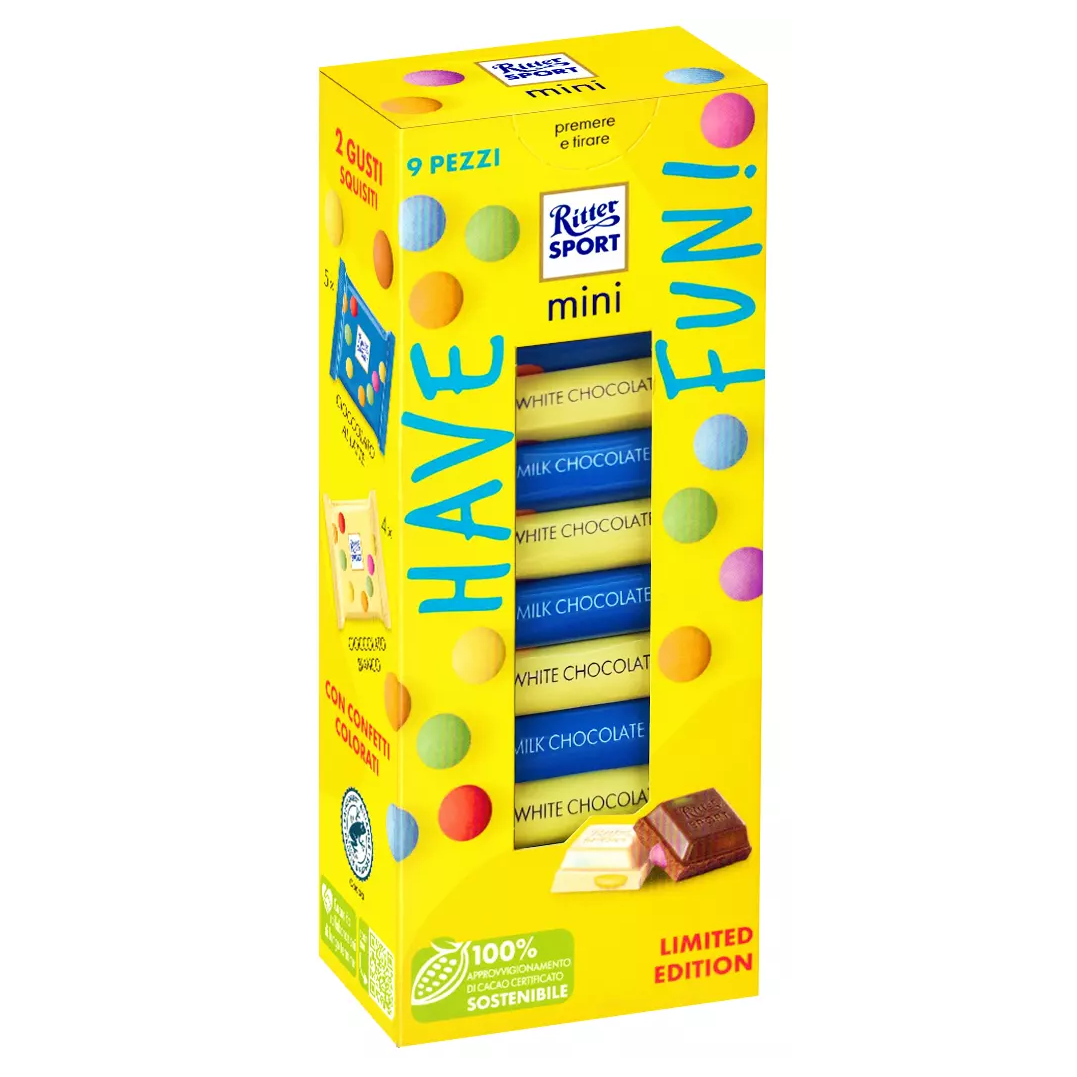 RITTER SPORT MINI Edizione Limitata confezione da 9 gusti squisiti 2 gusti