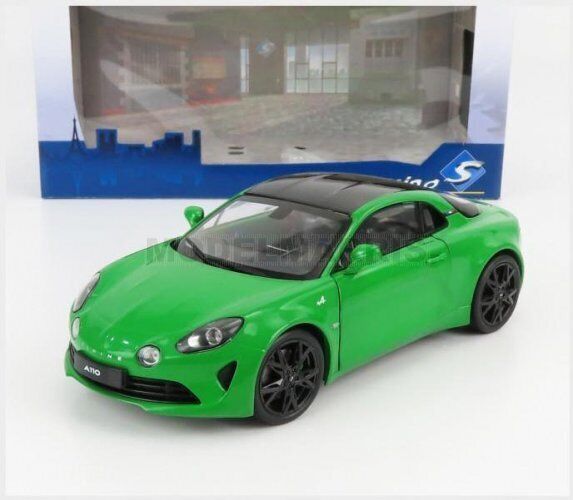 SOLIDO 1801610 RENAULT - ALPINE A110 PURE COUPE 2021 - BLACK WHEELS - GREEN MET